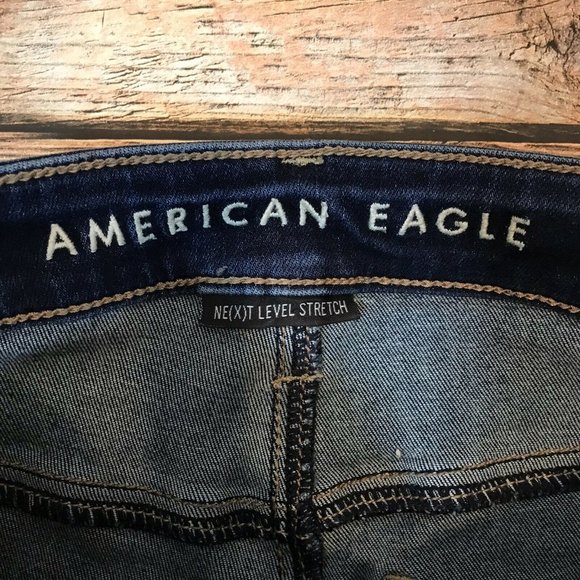 American Eagle Womens Size 4 Next Level Stretch Highest Rise Jegging Dark Wash - Picture 2 of 8